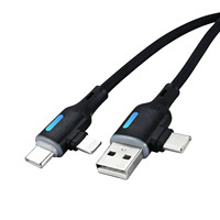 Câble de charge rapide 23 en 2 avec écran LED, câble de charge multi USB 60W, cordon de chargeur multiple pour iPhone/Android/tablettes