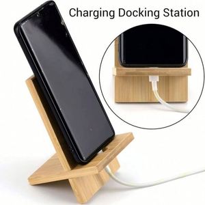 Handcrafted Bamboo Smartphone <b>Stand</b> | High Quality Holder for Mobile Phone <b>Tablet</b> | Custom Logo Printing for Corporate Gifts - Product Image 4