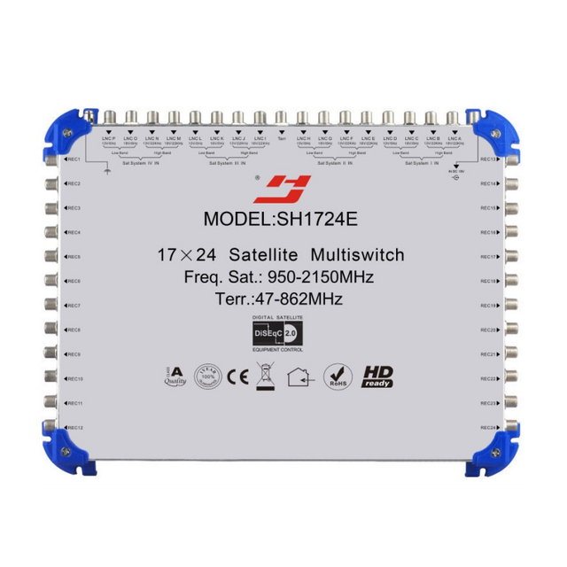 17in 24 Out Stand Alone Signal Satellite Multiswitch 17 in 24 Single Multiswitch Sat DiSEqC 2.0