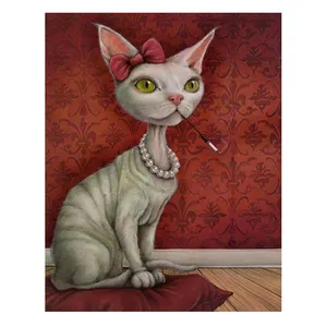थोक Diy 5d हीरा पेंटिंग बिल्ली किट पशु चित्र कस्टम हीरा पेंटिंग दौर अटल बिहारी पूर्ण ड्रिल कला दीवार पेंटिंग