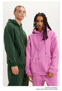 Wholesale Blank Hoodies Men 345GSM Heavyweight Oversized Sweatshirts Custom Logo Pullover Hooded Sweatshirt Fleece Unisex - Product Image 3