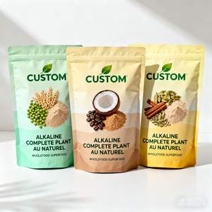 Bolsas de Plástico Reciclables para Alimentos con Impresión Personalizada, Bolsa de Aluminio Mate para Alimentos con Cierre, Empaque con Cierre Hermético - Product Image 1