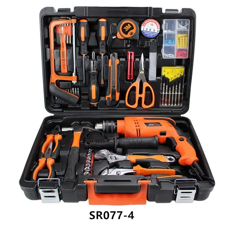 15PCS Home Tool Set Handwerkzeuge Set Elektro werkzeuge und Hardware Toolbox mit Elektro bohrer SR012-1