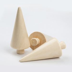 Natural Wood <b>Miniature</b> <b>Christmas</b> <b>Tree</b> 100*42MM Unfinished DIY Home Decoration Ornament - Product Image 1
