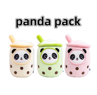 Ruunjoy peluche Boba tasse à thé jouet Panda bulle thé oreiller mignon fruits boisson en peluche peluche doux pomme fraise lait thé