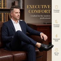 Chaussures habillées Derby pour hommes en cuir véritable noir gaufré de haute qualité, flexibles et antidérapantes, idéales pour le bureau
