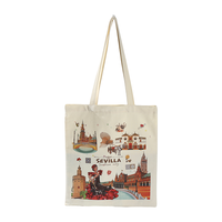 Sac à provisions écologique personnalisé monuments espagnols imprimer sac de souvenir de voyage personnalisé sac fourre-tout en coton de la ville de Séville