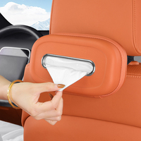 Support de mouchoirs en cuir multi-emplacements pour intérieur de voiture, fixation par sangle sur accoudoir, pare-soleil, dossier de siège pour Tesla BYD BMW