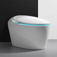WC intelligent de luxe en céramique de type U avec bidet intégré, chauffage de siège entièrement automatique, lavage féminin, télécommande, S-Trap