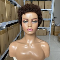 Perruques Lace Front Courtes Bob Ondulées Noires pour Femmes, 100% Cheveux Humains Vierges, Fabriquées à la Machine, Vente en Gros