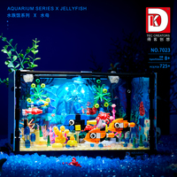 Ensemble de blocs de construction Sea World clown fishcoral plantes aquatiques méduse modèle d'aquarium jouets aquatiques écologiques en brique