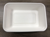 SUMKOKA Plateaux rectangulaires profonds robustes, durables, écologiques, biodégradables, en bagasse de canne à sucre, avec couvercle