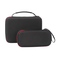 Ensemble de housses de transport rigides double taille avec garniture de fermeture éclair rouge, poignée et dragonne pour un rangement portable
