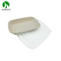 Bol à soupe et salade à emporter en bagasse compostable et biodégradable Custom Harvest CR750 750ml avec couvercle (style moderne)
