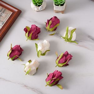 Têtes de roses artificielles en tissu tressé réaliste pour décoration de mariage et bouquets artisanaux - Product Image 1