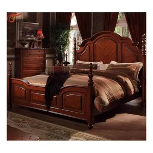 Yeni klasik pahalı yatak odası mobilyası A57