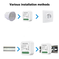 Interruptor de luz inalámbrico Zigbee 3,0, control de potencia con función de malla, con control remoto, aplicación inteligente Tuya y App smart Life