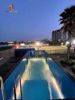 Piscine gonflable modulaire extérieure en PVC avec système de filtration, piscine préfabriquée portable, piscine de glamping, piscines pour enfants, bois