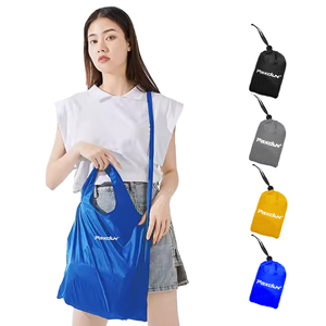 Bolsa de Compras Plegable Reutilizable de Gran Capacidad, Bolsa de Nylon Plegable Portátil Tipo Bandolera, Personalizable - Product Image 1