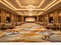 Tapis mural en polyester ignifuge pour commandes en gros répétées, personnalisable OEM, échantillon gratuit pour les entrepreneurs en banquets régionaux