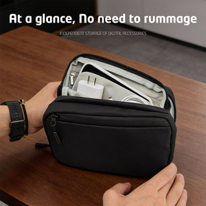 Organizador de Tecnologia 2 em 1 Impermeável em Poliéster para Acessórios Eletrônicos, Power Bank Portátil, Cabos de Carregador com Zíper - Product Image 2