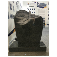 Importer des pierres tombales sculptées en granit noir indien de Chine avec une sculpture scénique
