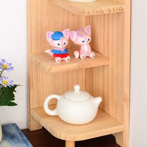 <b>Pine</b> Wood Corner <b>Shelf</b> 3 Tier Standing Type Durable Storage Rack For Home Office Desk Organization - Product Image 2