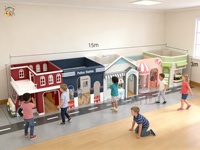 Aire de jeux intérieure commerciale pour enfants, maison de jeu de simulation de ville, maison de poupée, jeu de rôle urbain pour la simulation de scénarios parent-enfant