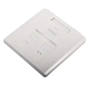 Single 1 Dual 2 4 Port 86*86 UK Type Keystone Cat5e Cat6 white Faceplate RJ45 Wall Outlet Network Face Plate