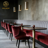 Halbrunde Gebogene Café- und Restaurant-Sitzgruppe Sofa-Möbel Tisch- und Stuhl-Set für Kaffeehäuser