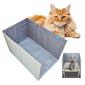 Hot Selling Foldable Waterproof <b>Cat</b> Litter <b>Mat</b> Splash Guard Pad Portable <b>Cat</b> Toilet Accessories Pet Litter Box Fence for Home - Product Image 1