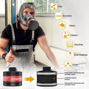 Masque respiratoire industriel ABEK demi-visage complet, anti-gaz lacrymogènes, anti-poussière et anti-nucléaire, filtre CBRN tactique anti-toxique pour produits chimiques noirs et oxygène - Product Image 6