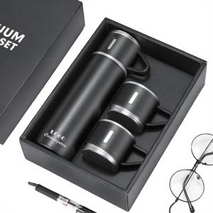 Hot Sale Portable Business Cup 500ml <b>Gift</b> <b>Box</b> Set Stainless Steel Thermos Cup with 3 Lids One-Cup Flasks Vacuum Water Bottle - Product Image 3