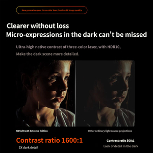 <span class=keywords><strong>Projecteur</strong></span> laser 4K JMGO N1S Ultra 3200 ISO Laser tricolore Puce MT9679 360 °   <span class=keywords><strong>Projecteur</strong></span> de cinéma maison à correction automatique Gimbal - Product Image 6