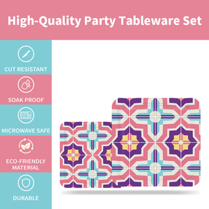 Xieli – motif de carreaux marocain sans couture, assiettes de tous les jours en papier Premium, vaisselle en papier <span class=keywords><strong>jetable</strong></span> - Product Image 3