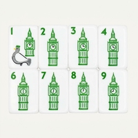 Mahjong de luxe moderne américain, thème Bus à deux étages de Londres, pour 4 joueurs, en acrylique blanc, avec motifs de ligne rouge et Dragon Gallois, Entertainment