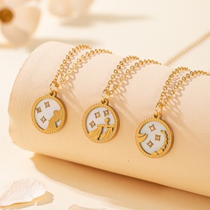 1 Stück 12 <span class=keywords><strong>Sternzeichen</strong></span> Anhänger-Halskette, Personalisierter Astrologie-Charm-Schmuck für Frauen, Ideal für den Täglichen Arbeitsweg - Product Image 3