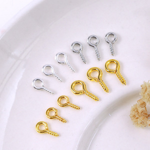 <b>Copper</b> Eye Screws 18K Gold Plated Round Shape For <b>Bracelet</b> Making DIY Jewelry Accessories B27 - Product Image 2