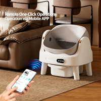 Bac à litière pour chat automatique à nettoyage automatique compatible Tuya, écologique, grande capacité 65L, fonction désodorisante, boîte de sécurité à nettoyage automatique
