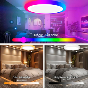 ETL được liệt kê RGB thông minh 5cct 14in LED trần ánh sáng Wifi ứng dụng điều khiển 24 + 3 Wát RGB ánh sáng ban đêm văn phòng hiện đại bảng điều chỉnh ánh sáng - Product Image 6