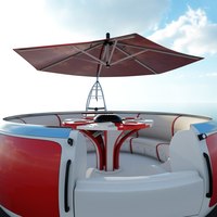 Bateau électrique rond pour barbecue en forme de beignet pour une expérience de grillades en plein air au bord du lac en été