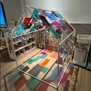 บ้านเด็กเล่น DIY โครง PVC ท่อขนาด 19 มม. 50x40x60 ซม. ประกอบง่ายสำหรับเด็กอายุ 3 8 ปี พลาสติกสีขาว - Product Image 1