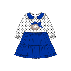 Combinaison pour bébés filles, motif à pois de football personnalisé, pour le jour du match, collection automne, tendance, en Spandex/Coton Biologique, douce, vente en gros - Product Image 3