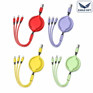 Cable de Carga Retráctil Portátil Personalizable OEM, Cable de Alimentación Multi Interfaz para Auto, Regalos Promocionales, Cable de Datos 3 en 1 - Product Image 5