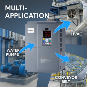 ไดรฟ์ AC สามเฟส 4KW ตัวควบคุม VFD ระบบปรับความเร็วรอบมอเตอร์ ระบบจ่ายไฟฟ้าความถี่แปรผัน สำหรับอุตสาหกรรม มอเตอร์ PDE รุ่น High-Po - Product Image 4