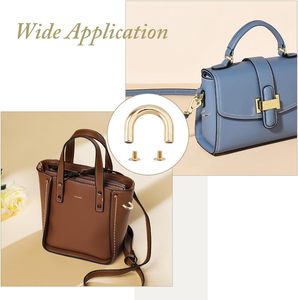 Juego de hebillas de aleación con anillo en D y tornillos para correas de cuero, fabricación de bolsos, herrajes para bolsos, colores surtidos, puente arqueado - Product Image 6