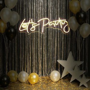 Lettre lumineuse néon LED « Let's Party » pour décorations de fête, décoration murale de fond, fiançailles, enterrement de vie de jeune fille, anniversaire, mariage - Product Image 4