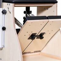 Chaise Wunda de Pilates en bois d'érable Lenton avec poteau en acier - Machine de Pilates et de yoga multifonctionnelle portable pour la maison