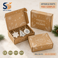 Boîte d'expédition de Noël personnalisée en carton ondulé imprimé, emballage cadeau en couleur, vente en gros avec logo, échantillon gratuit