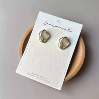 Cartes à boucles d'oreilles personnalisées imprimées en couleur, en papier d'art, faible MOQ, avec logo pour emballage de bijoux